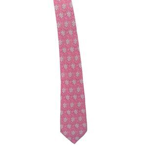 VALENTINO Cravatte Silk Tie Pink Floral Vintage Made In Italy Luxury Designer